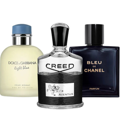 3er Duft-Set: Bleu de Chanel, Creed Aventus and Light Blue - 100ml