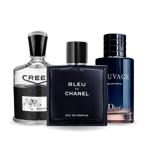 3er Duft-Set: Creed AVENTUS, Chanel BLEU DE CHANEL and Dior SAUVAGE 100ml