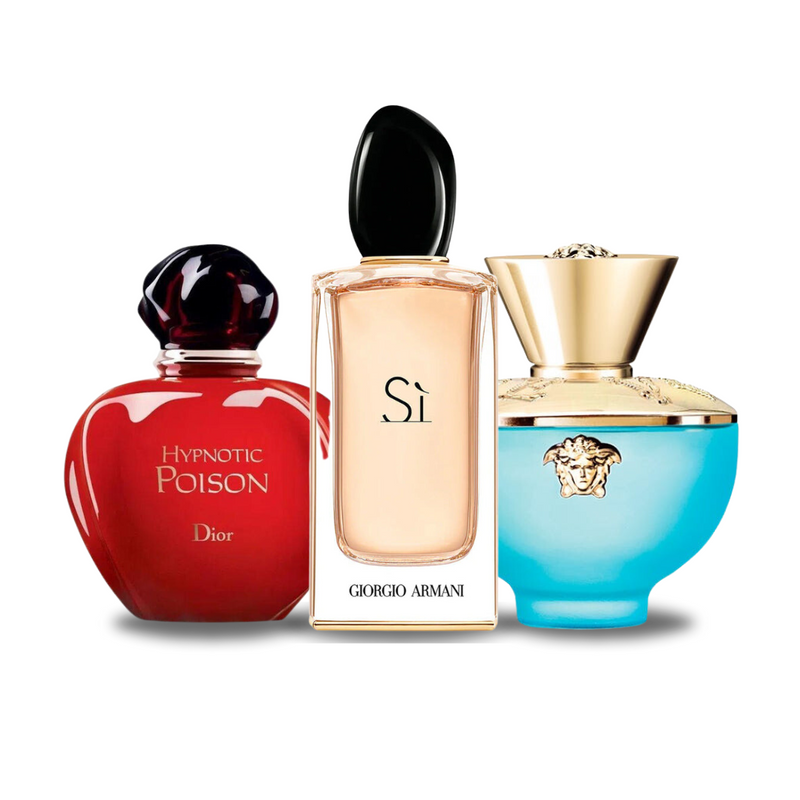 3er Duft-Set: Dior HYPNOTIC POISON, Giorgio Armani SÌ and Versace DYLAN TURQUOISE - 100ml